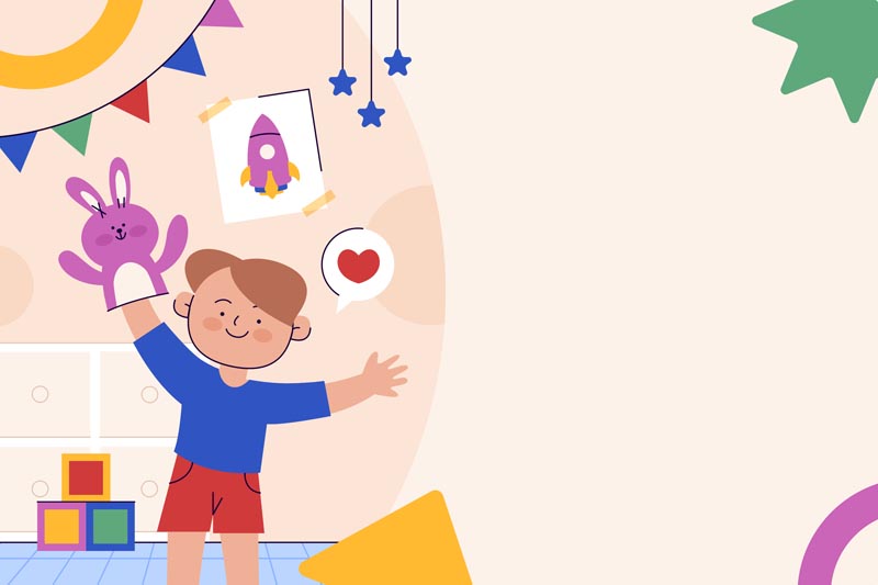 پس زمینه لایه باز اتاق کودک