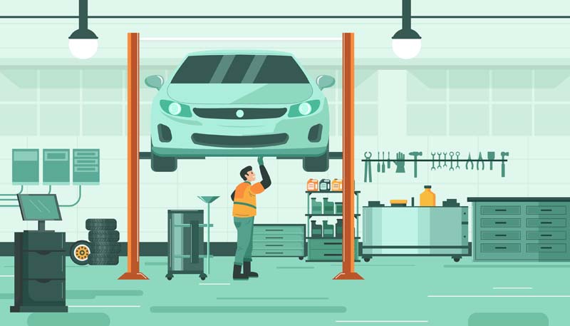 پس زمینه لایه باز مکانیک ماشین سبز