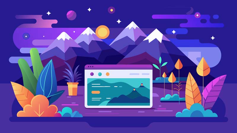 پس زمینه لایه باز کوهستان بنفش