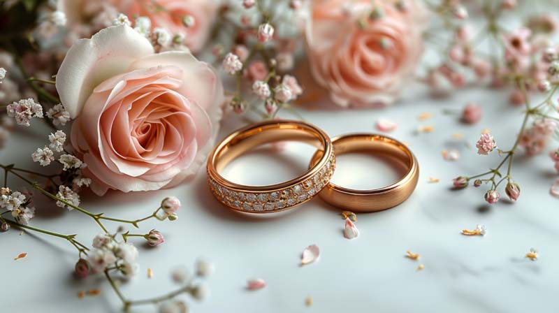 دانلود تصویر گل رز و ست حلقه