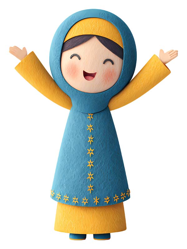 دانلود طرح دختر مسلمان با لباس ابی