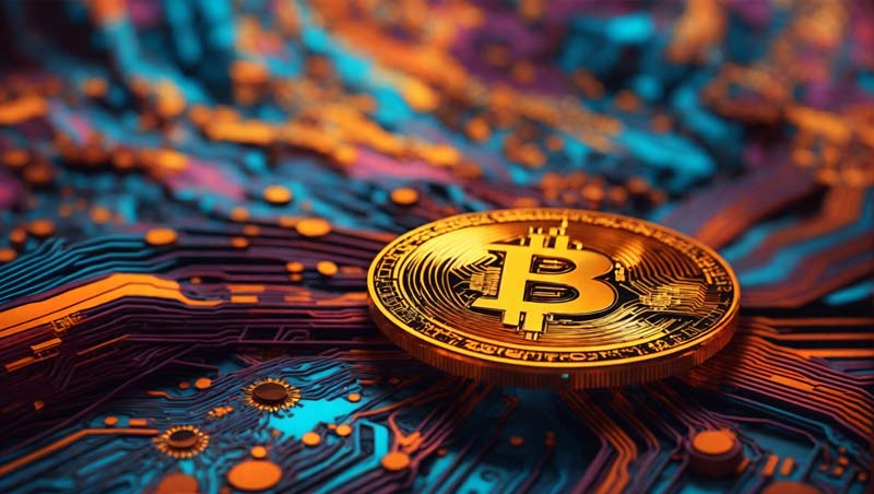 عکس بیت کوین روی کیت الکترونیکی