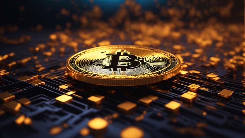 عکس بیت کوین روی خطوط تیره