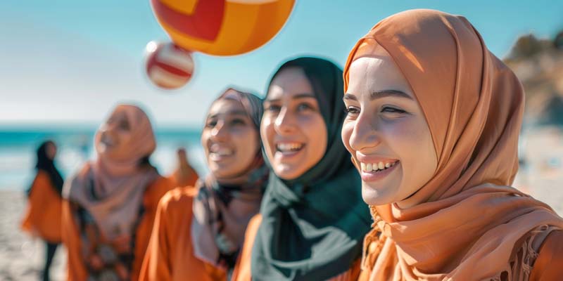 دانلود تصویر گرافیکی زنان والیبالیست ساحلی