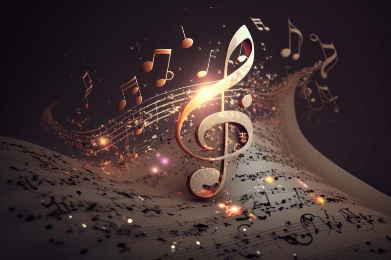عکس با کیفیت و سه بعدی از نت ها