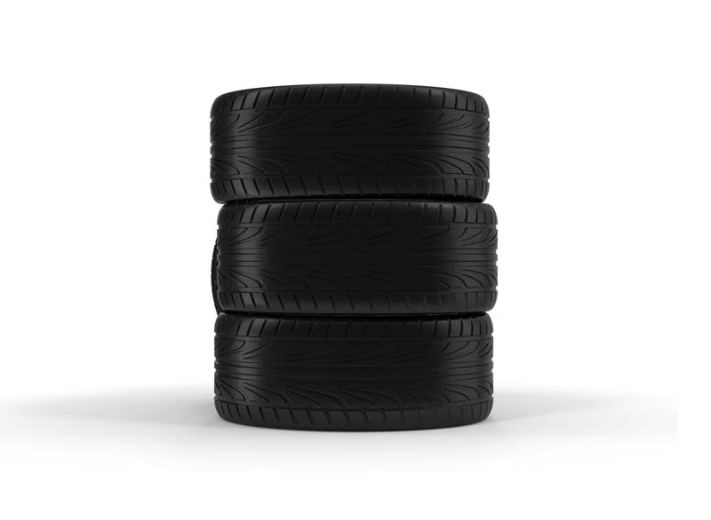 طرح گرافیکی از سه حلقه تایر اسپرت پهن
