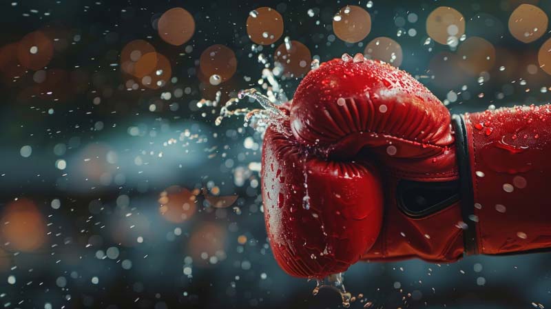 عکس زیبا از دستکش بوکس خیس
