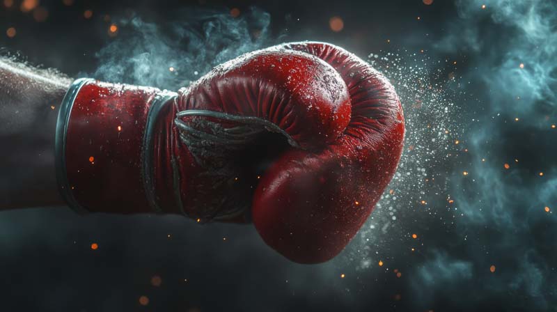 عکس زیبا از پخش آب از دستکش بوکس