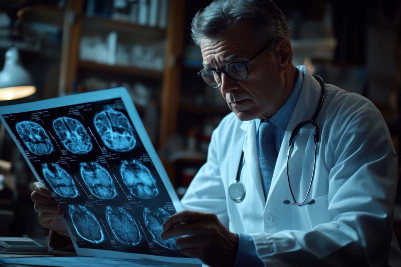 عکس زیبا از مطالعه اسکن مغز توسط پزشک