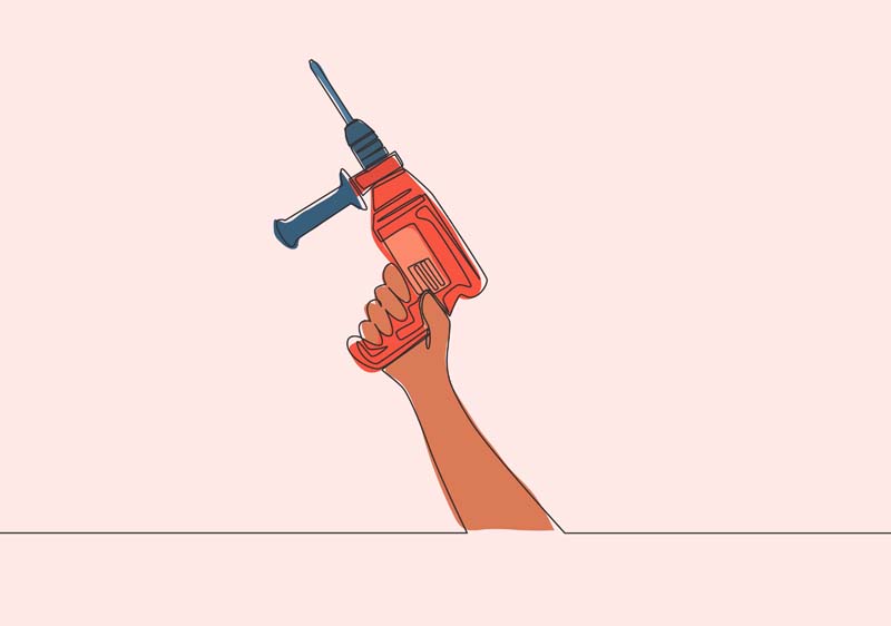 طرح پس زمینه دریل در دست