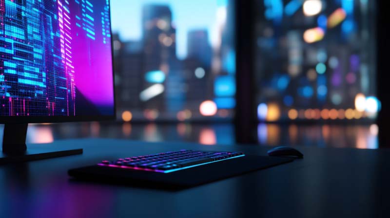 عکس لارج فرمت از کامپیوتر با نور بنفش