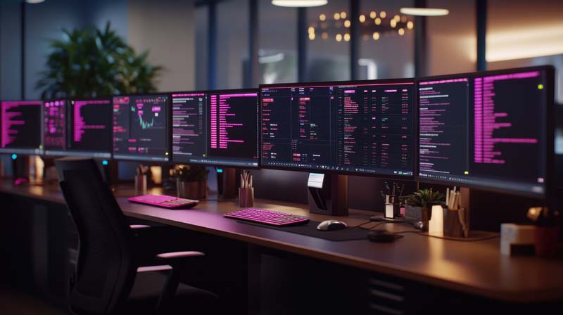 عکس زیبا از ردیف مانیتور ها