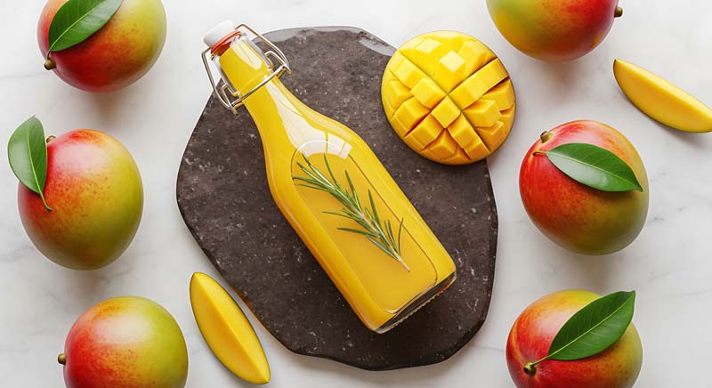 تصویر زیبا از بطری درب دار آب انبه