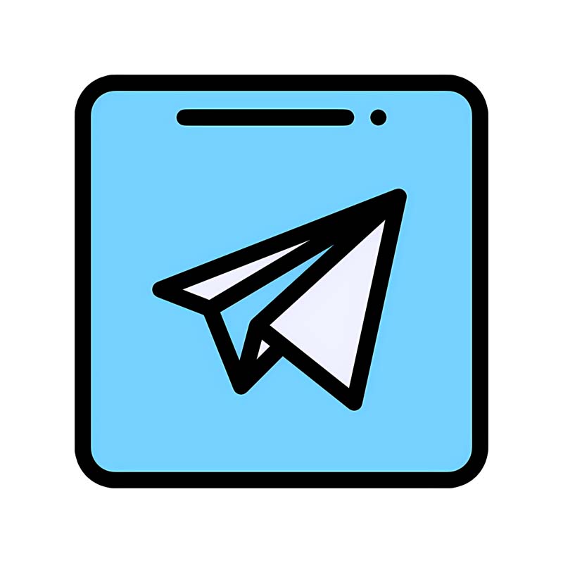 دانلود آیکون پیامرسان تلگرام آبی روشن