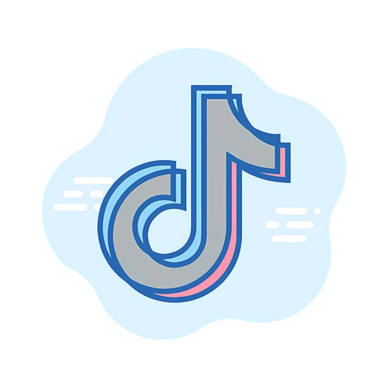 آیکون گرافیکی برنامه تیک تاک آبی