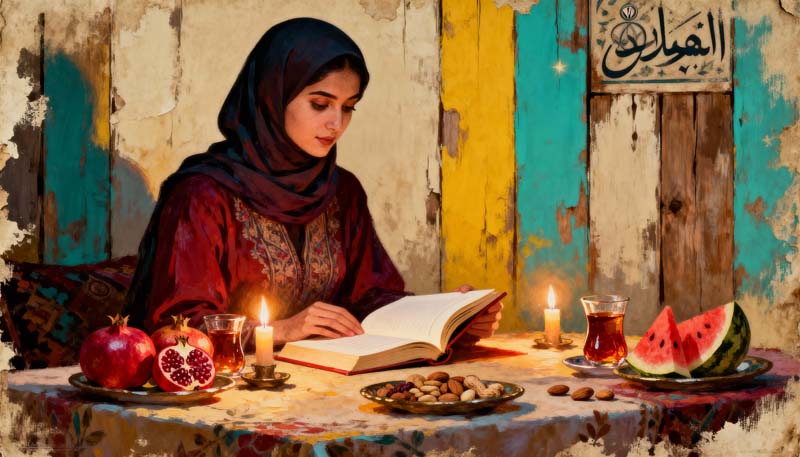 تصویر با کیفیت فال حافظ و دختر
