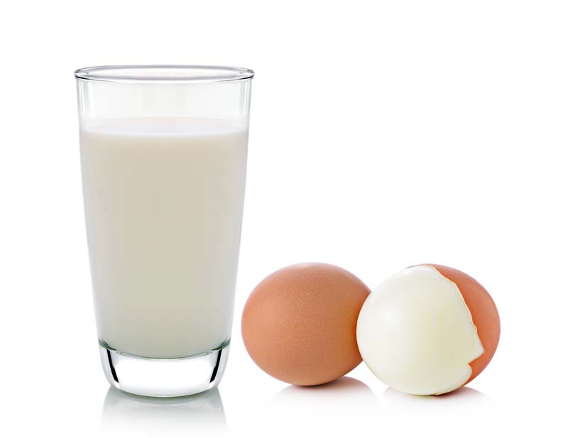 عکس لارج فرمت از شیر و تخم مرغ آب پز