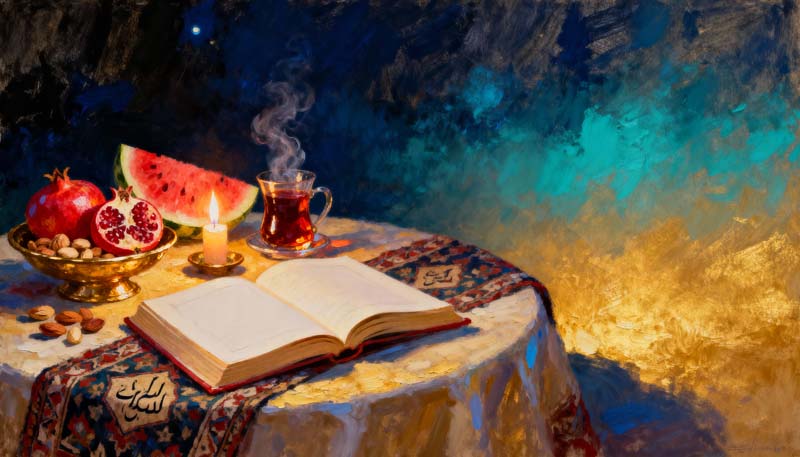 تصویر میز شب یلدا سنتی