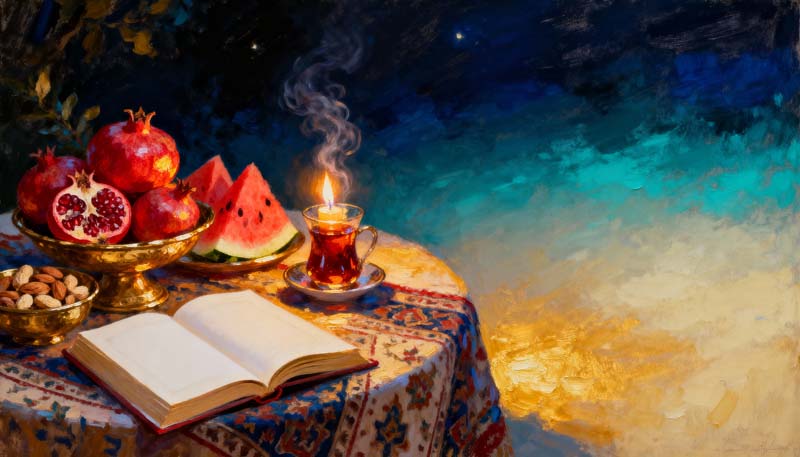 تصویر میز شب یلدا قدیمی