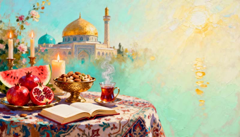 تصویر لارج فرمت میز یلدا مذهبی