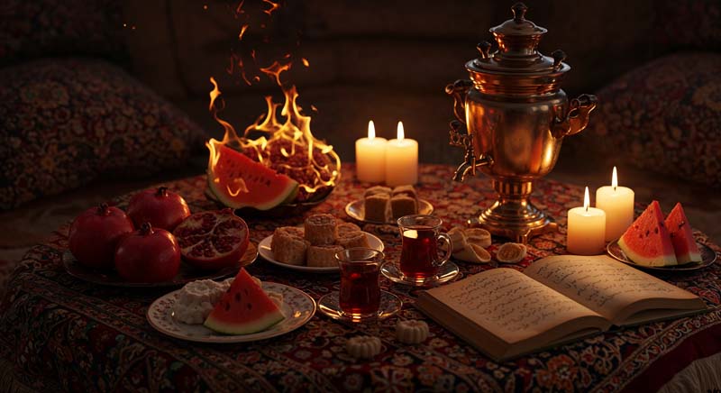 تصویر گرافیکی سفره یلدا
