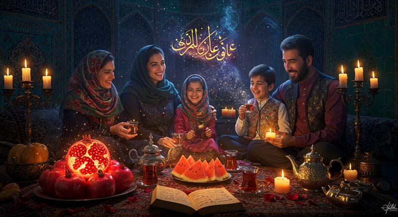 دانلود تصویر گرافیکی یلدای خانواده قدیمی