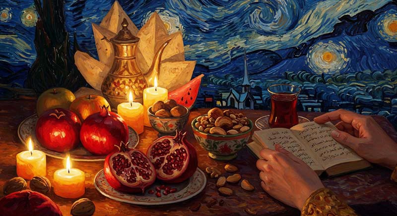دانلود تصویر گرافیکی یلدای نقاشی ونگوک