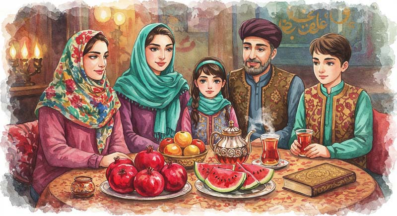 دانلود عکس شب یلدا کارتونی