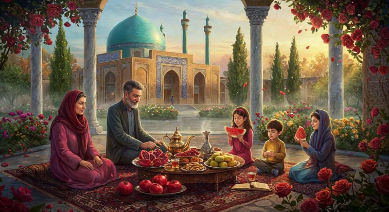 دانلود عکس گرافیکی شب یلدا سنتی