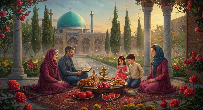 دانلود عکس لارج فرمت شب یلدا خانوادگی