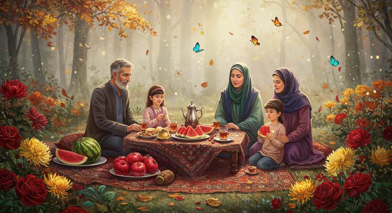 عکس لارج فرمت شب یلدا دورهمی