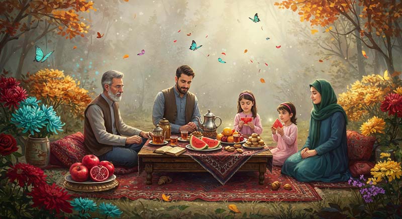 عکس لارج فرمت شب یلدا جنگل