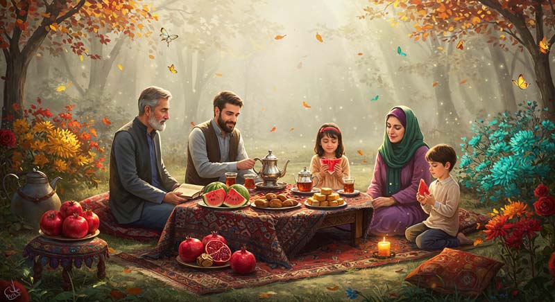 عکس لارج فرمت شب یلدا خانواده