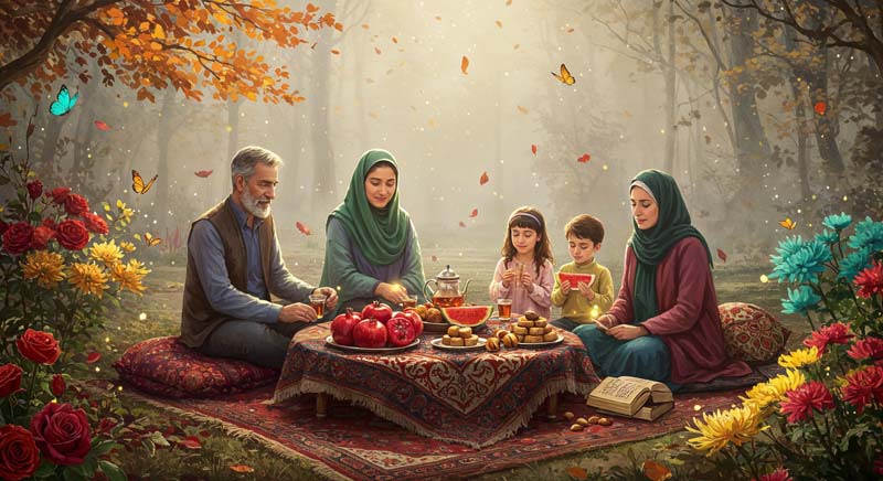 عکس لارج فرمت شب یلدا خانوادگی