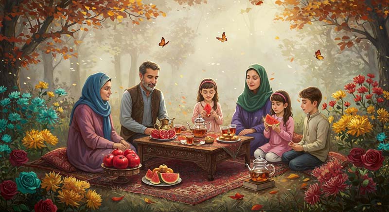 عکس لارج فرمت شب یلدا پاییزی