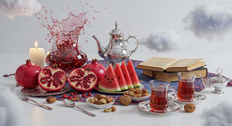 دانلود عکس گرافیکی لارج فرمت یلدا سفید رنگ