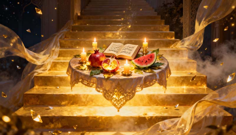 عکس گرافیکی لارج فرمت سینی یلدا