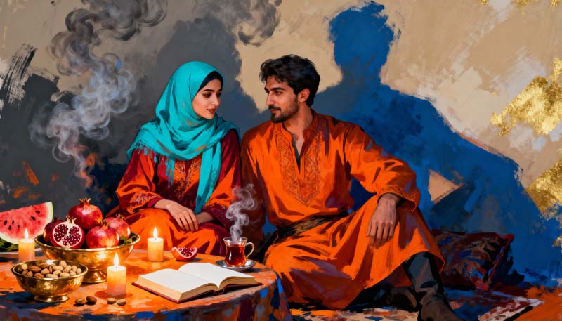 عکس هنری لارج فرمت شب یلدا عاشقانه