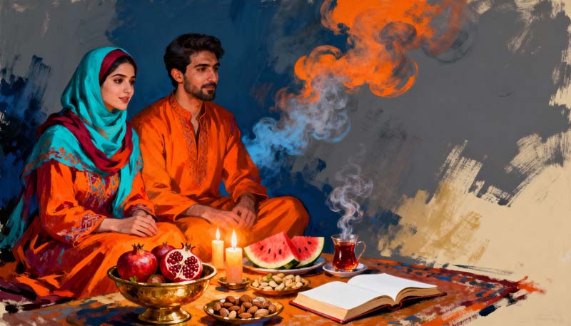 عکس هنری لارج فرمت شب یلدا رمانتیک
