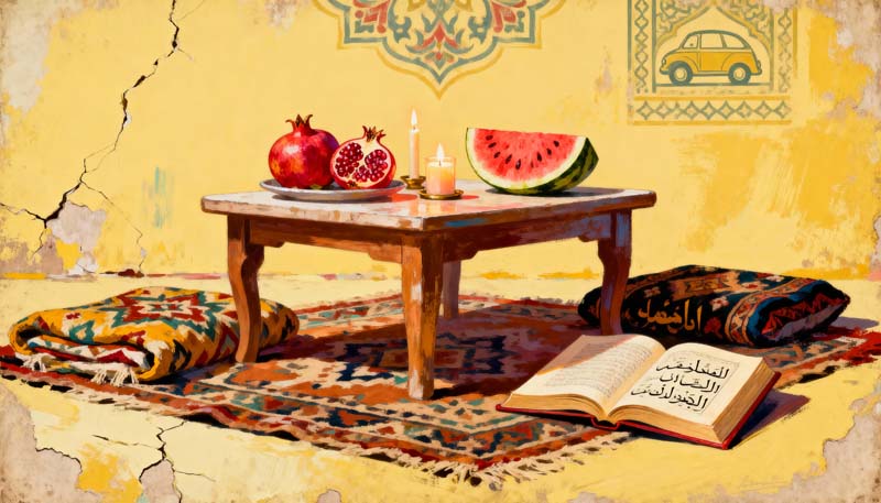 دانلود عکس هنری لارج فرمت یلدا با تم زرد