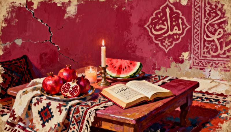 دانلود عکس هنری لارج فرمت میز یلدا قدیمی