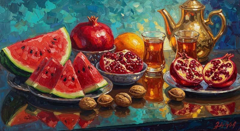 دانلود عکس هنری لارج فرمت شب یلدا سنتی