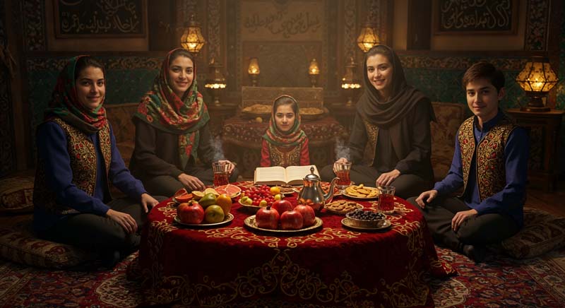 عکس هنری شب یلدا دورهمی