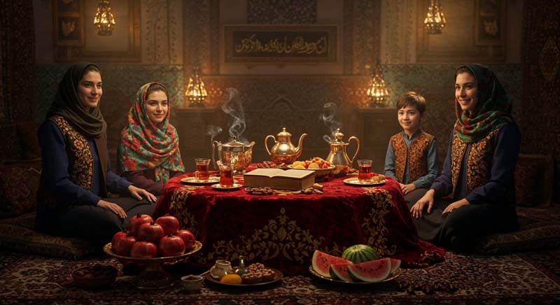 عکس هنری شب یلدا کنار هم