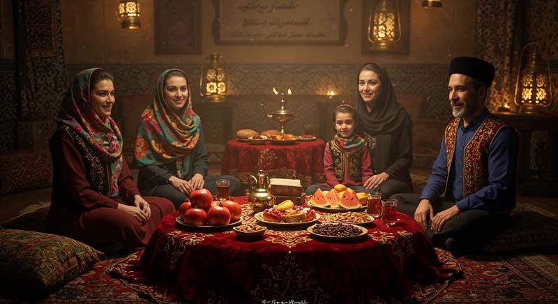 عکس هنری شب یلدا خانوادگی