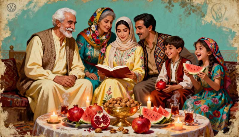 دانلود تصویر باکیفیت نقاشی شب یلدا