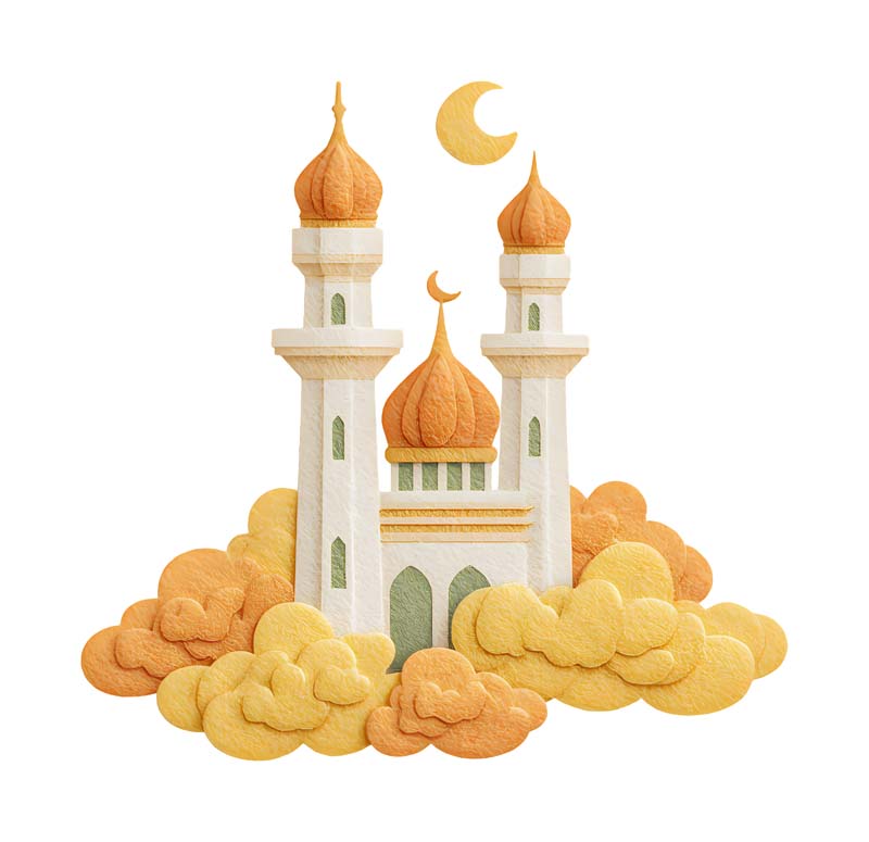 دانلود طرح زیبای گرافیکی مسجد سفید و نارنجی