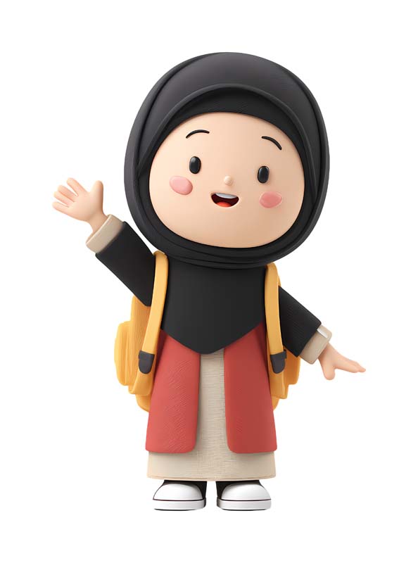 دانلود طرح زیبای گرافیکی دختر باحجاب محصل