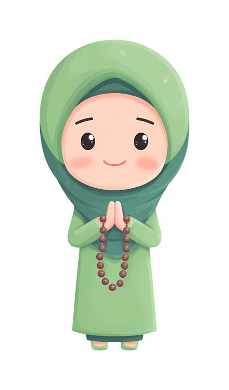 دانلود طرح زیبای گرافیکی دختر محجبه با تسبیح