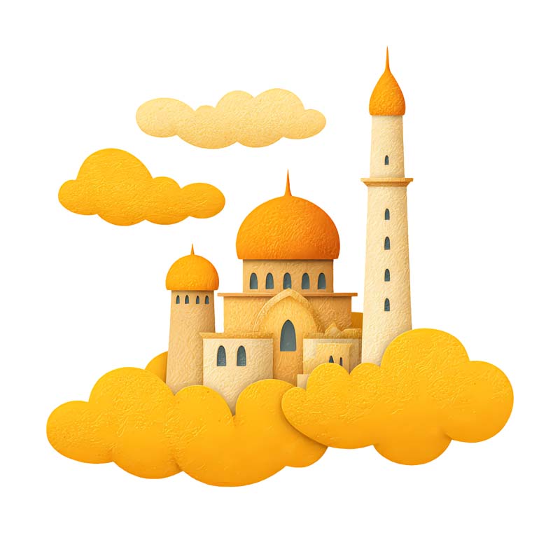 دانلود طرح زیبای گرافیکی مسجد روی ابر